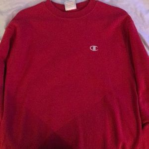 Red crew neck